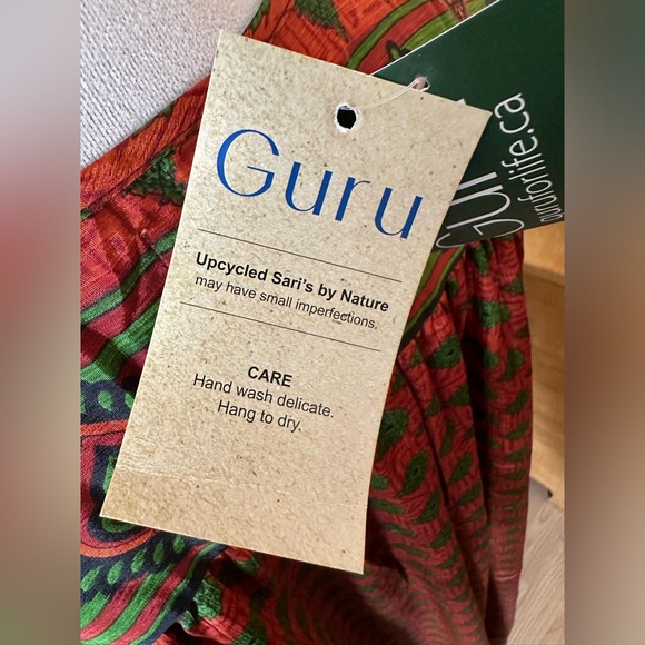 GURU FOR LIFE | NWT 100% Silk Recycled Sari Dress - Picture 7 of 9